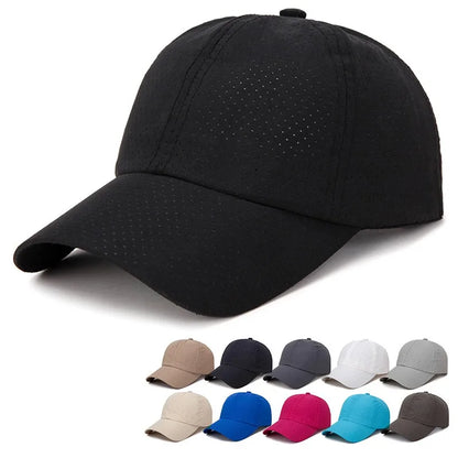 New Women Men Quick-Drying Spring Summer Baseball Cap Solid Breathable Snapback Hat Casual Fishing Sun Cap Hat For Women Men