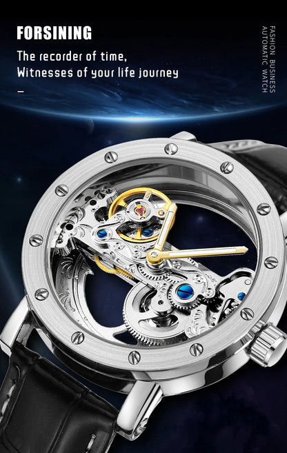 2026 Top Brand Luxury Steel Skeleton Tourbillon Automatic Watch Men Leather Mechanical Waterproof Luminous Elegant Wrist Clock