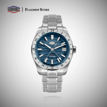 HEROFORCE Men's Well-known Brand Watch; Men's Fashion Waterproof Luminous Stainless Steel Band Casual Calendar Quartz Men Watch