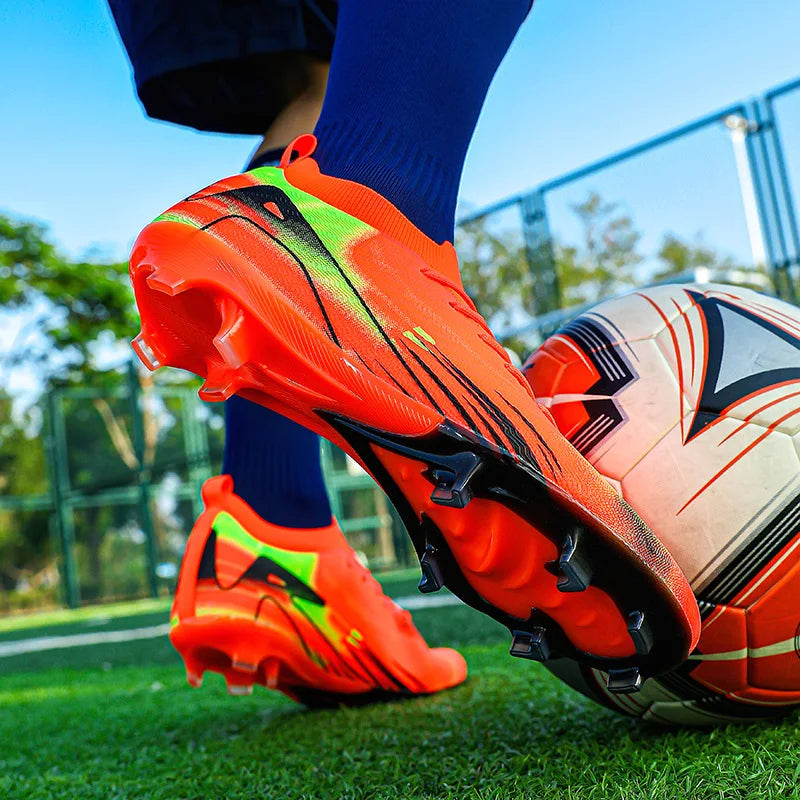 Chaussures de Football professionnelles à fond FG pour hommes, chaussures d'entraînement confortables et durables pour adultes, chaussures de Football à lacets pour adolescents
