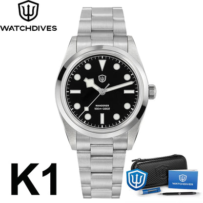 Watchdives WD1016 V3 Watch 37mm VH31 Sweep Quartz Movemet Stainless Steel Watch Waterproof Luminous Sapphire Men Wristwatch