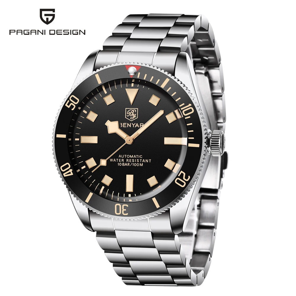 BENYAR Men's Watches Mechanical Automatic Watch BB58 Sport Watch For Men 2026 Stainless Steel Waterproof Business Luminous Clock