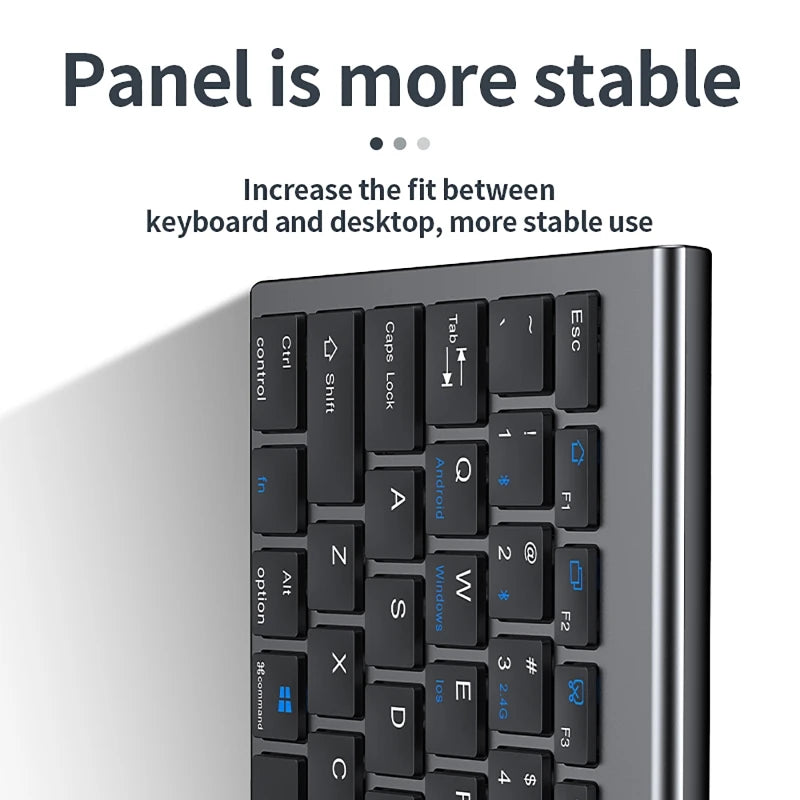 Kabellose Tastatur Bluetooth 5.0&3.0&2.4G FN+1/2/3 Dual-Mode 350mAh ultradünne Tastaturen für Laptop, PC, TV, iPad, Macbook und Android