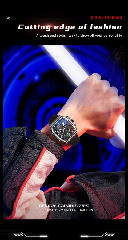 OLEVS 2942 Mens Watch Quartz Watch Multifunctional Chronograph Watches For Men 30M Waterproof Luminous Moon Phase Box Original