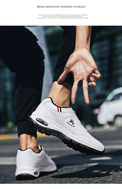 2026 New Men's Running Shoes Sporty Casual Travel Trendy Air-Cushioned White Sneakers Lightweight Shock-Absorbing Youth Footwear