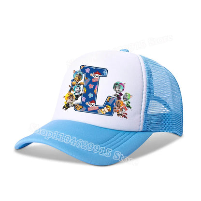 Paw Patrols Baseball Cap Boys Girls Cartoon Anime Chase Skye A-Z Letters Print Hat Summer Athleisure Adjustable Casual Hats Gift