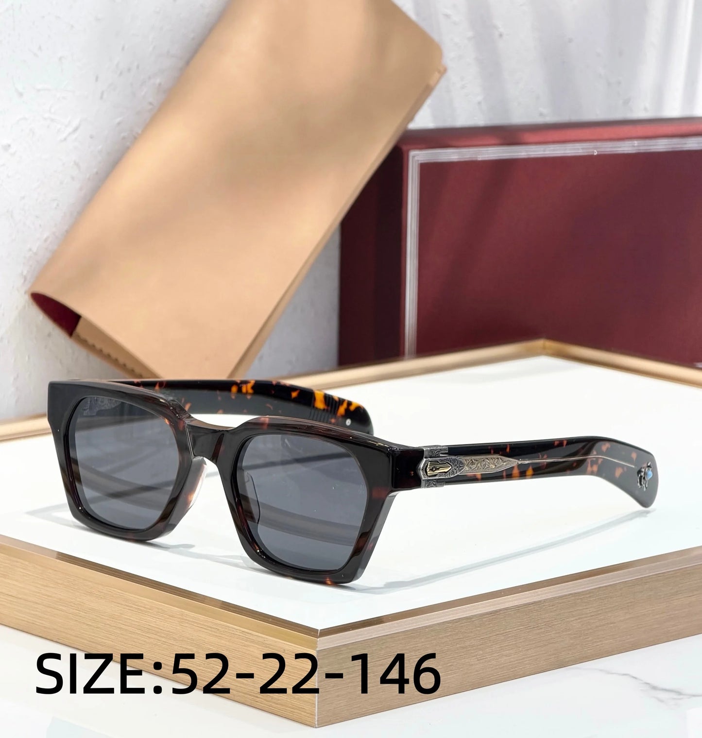 Sterett Luxury Sunglasses Acetate Frame Handmade Limited Edition Paddle Temples Premium Quality
