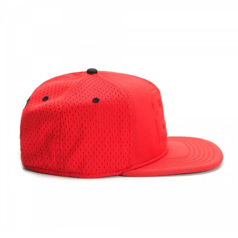 LEGEND Snapback Red Mesh Breathable Quick Dry Flat Brim Baseball Cap Men Women Outdoor Hiking Running Sports Hat