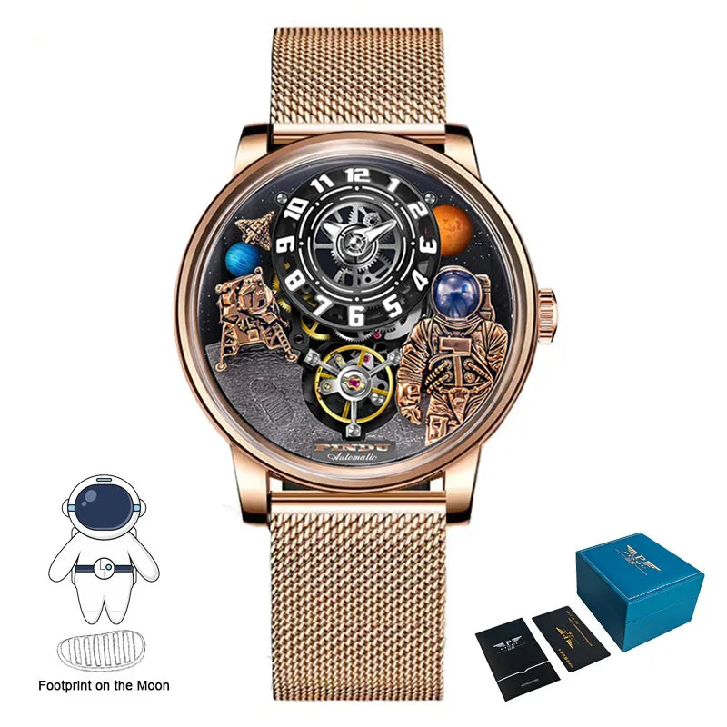 2025 PINDU Design Men Wristwatches Top Brand Luxury Robot Astronaut Space Series Watch Men Sapphire Luminous Waterproof Watches