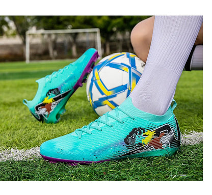 New Men Soccer Shoes FG Non-Slip Long Spikes Football Boots Soccer Cleats Training Shoes Match Ultralight Outdoor Drop Shipping