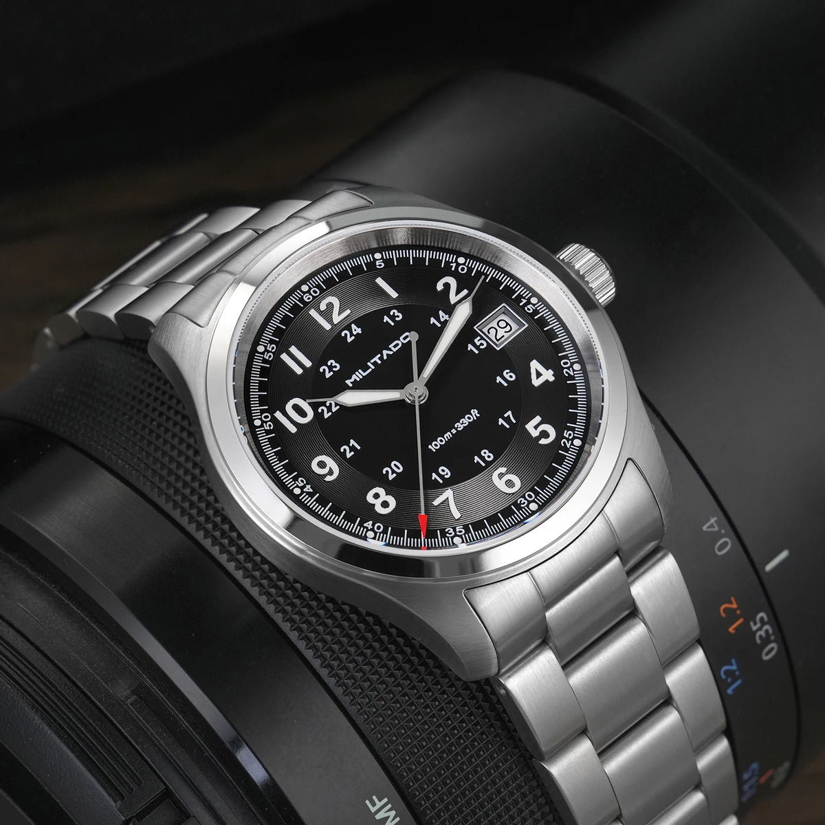 Militado ML08 Quartz Watch Ronda 515 Movement Domed Sapphire Wristwatch BGW9 Luminous 10Bar Waterproof 38mm Vintage Watches
