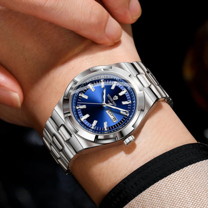Orologi al quarzo BINBOND in acciaio inossidabile da uomo – Orologio di lusso, impermeabile e luminescente – Modello originale da uomo