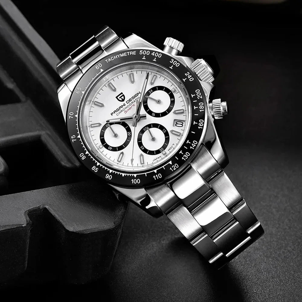 New PAGANI DESIGN PD1644 Luxury Men's Quartz Watch Automatic date Wristwatches Sport 100m Waterproof Chronograph Men Gift