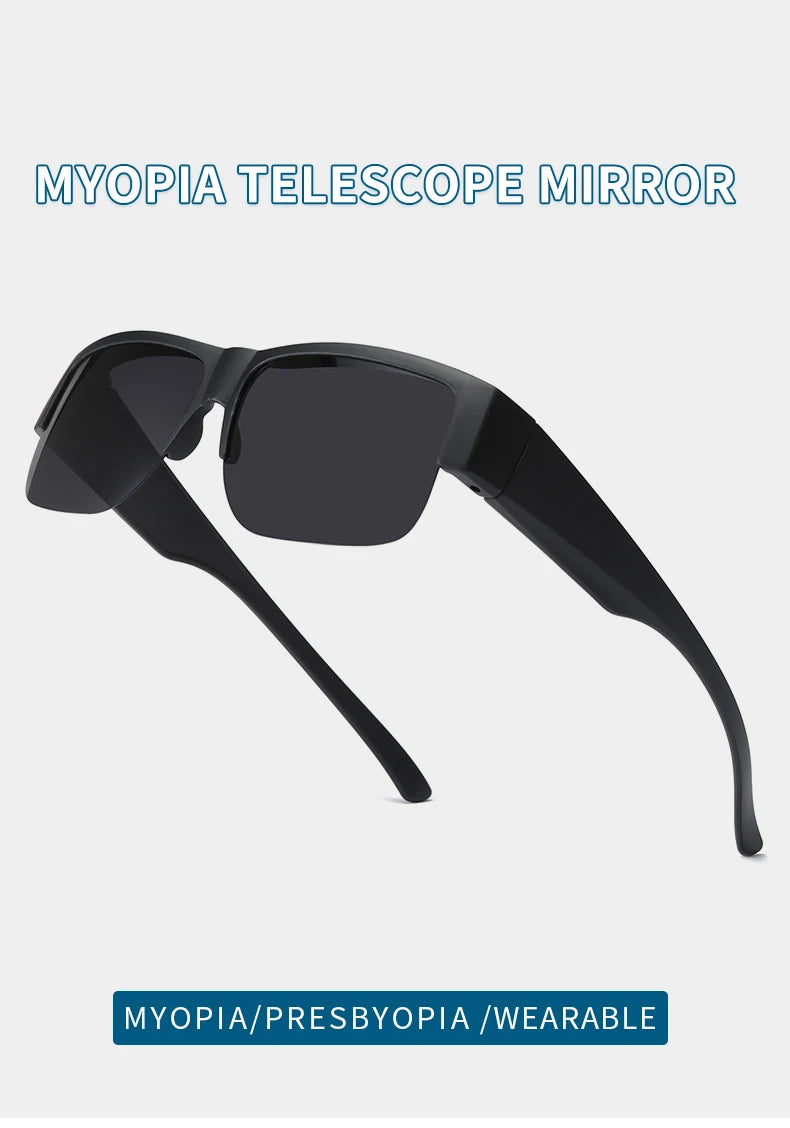 Men For Polarized Sunglasses Myopia Wear Over Prescription Glasses Photochromic Black Lens Half Frame Glasses Vintage Eyewear
