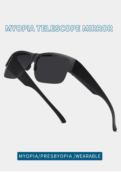 Men For Polarized Sunglasses Myopia Wear Over Prescription Glasses Photochromic Black Lens Half Frame Glasses Vintage Eyewear