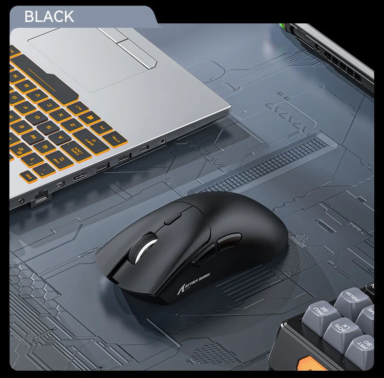 Attack Shark R1 Tri-Mode 2.4g-BT-Wired, PAW3311 18000DPI, 59g Lightweight Gaming Mouse