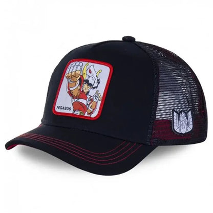 Anime Saint Seiya Cotton Baseball Cap Adjustable Men Women Hip Hop Mesh Trucker Mesh Summer Sun Shading Breathability Cap Hat