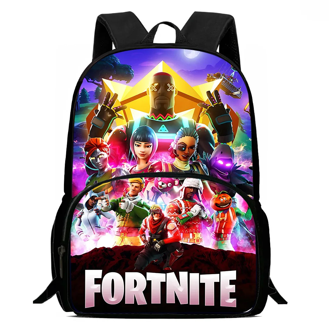 Popular Game Fortnite Kids Backpacks for Boys and Girls, Student Birthday Gift, Child School Bags with Large Capacity, Durable Camping Rucksack