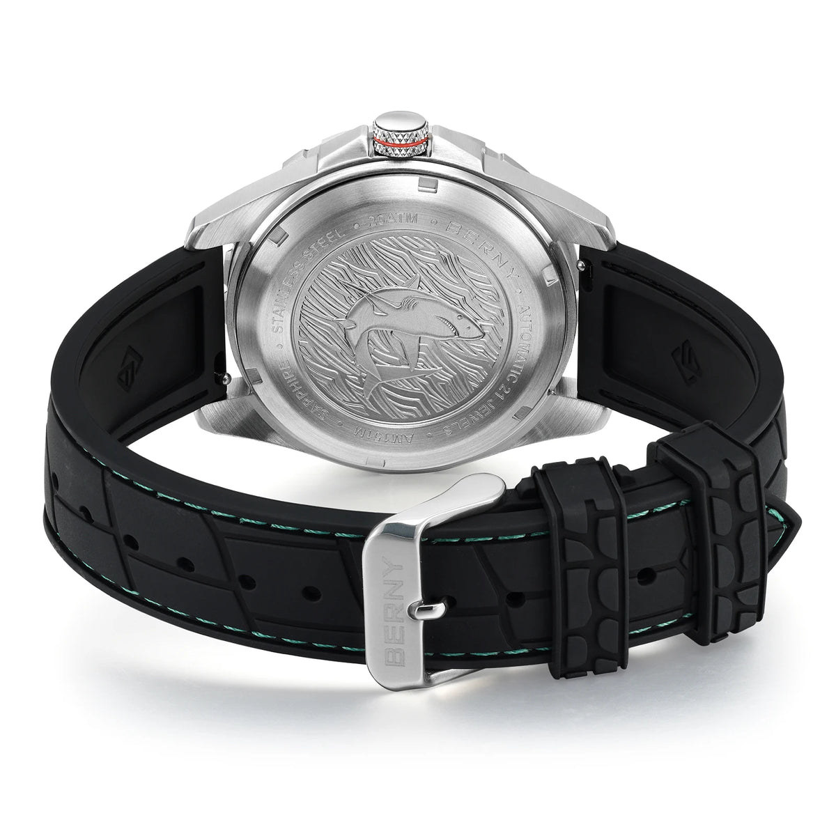 BERNY Automatic Diver Watch for Men Frosted Dial MIYOTA 8215 316L Supper Luminous Sapphire AR Fluororubber Men's Diving Watches