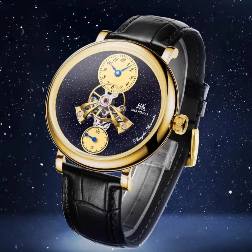Shanghai The Bund Sky Dome Series Men's Mechanical Watch 42mm Center Flywheel Automatic Watch Limited Edition Brand Watches 865
