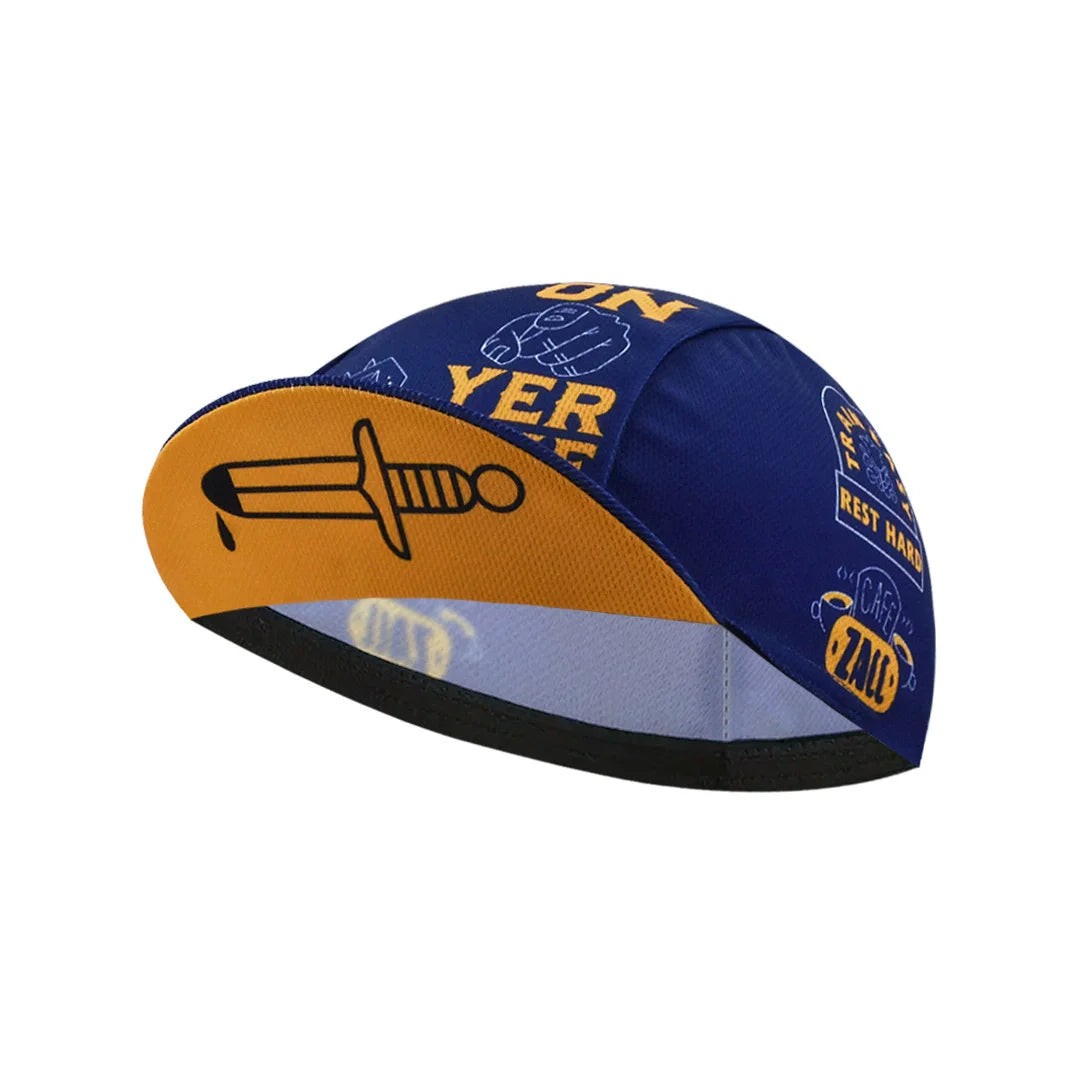 Cool style Cycling Caps Summer Breathable Sports Bicycle Hats Quick Dry Polyester Black Blue Bike Hats Classical Retro Runing