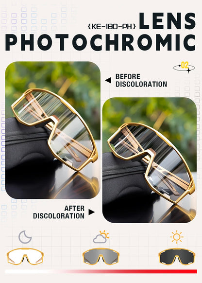 KAPVOE Men Women Road Bike UV400 Goggles Mountain Sports Eyewear Outdoor Photochromic Cycling Sunglasses Bicycle Cycling Glasses