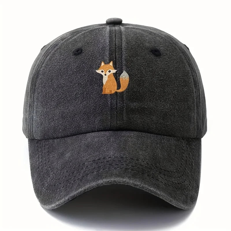 Schattige baseballpet met vossenprint voor dagelijkse casual mode, veelzijdige pet voor in de stad, geschikt voor mannen en vrouwen