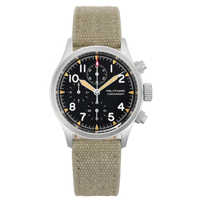 Militado VK61 VK67 Quartz Chronograph Watch 39mm 316L Stainless Steel Case 3 Dial Waterproof 100M  Multifunction Military Watch