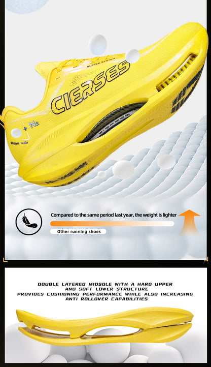 CIERSES  New Carbon Fiber Marathon Racing Training Shoes Breathable And Shock-Absorbing Air Cushion Men's Casual Sports Shoes