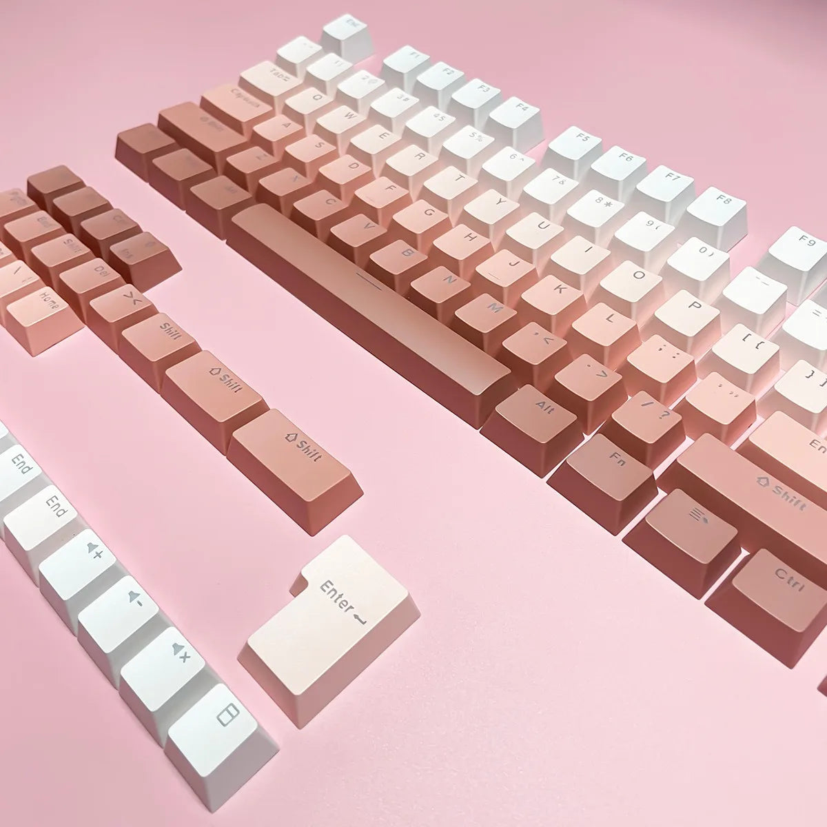Gradient backlit RGB Gamer Keycaps For Mx Switch Mechanical Keyboard OEM Profile PBT Keycap White Blue ISO Layout Key caps DIY