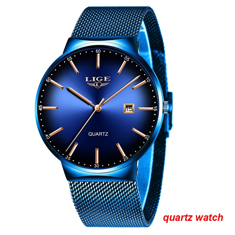 Montres-bracelets mécaniques automatiques pour hommes LIGE – Montre de luxe haut de gamme avec tourbillon, modèle élégant et étanche, idéal pour le travail ou les occasions formelles.