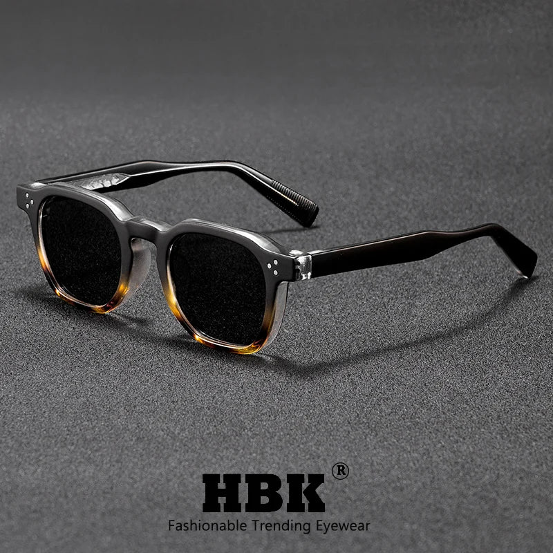 HBK Fashion Retro Men Sunglasses Classic Square Frame  Design Sun Glasses Women Outdoor Travel Party Business Festival Gift