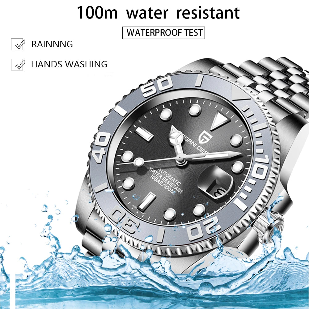 PAGANI DESIGN V2 Japan Mov't 40MM Luxury Men Mechanical Watch Sapphire Glass Ceramic Bezel Automatic Diving Watches for Men