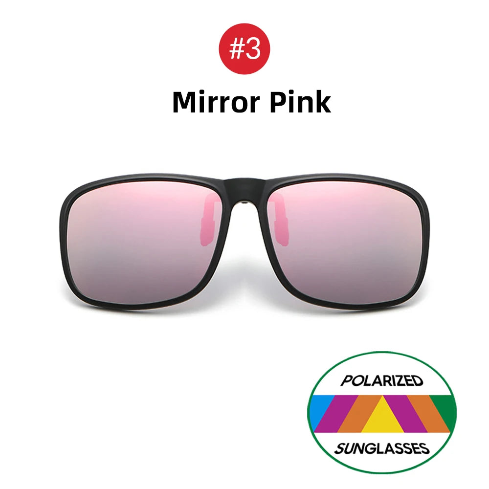 VIVIBEE Polarized Flip Up Clip On Sunglasses for Driving Dark UV400 Photochromic Anti Glare Lens Sun Glasses Car Driver
