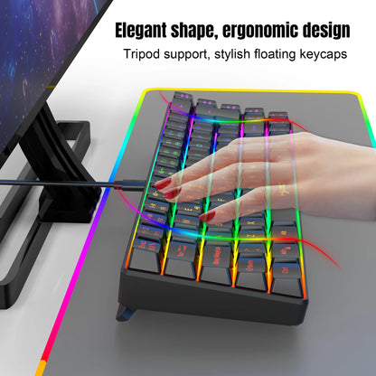 Offerta imperdibile! Tastiera gaming cablata spagnola a 69 tasti con retroilluminazione RGB, design compatto 68%, un accessorio indispensabile per professionisti e gamer