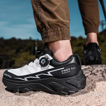 Sneakers til mænd, casual udendørssko, skridsikre, stødabsorberende og alsidige offroad-vandresko med komfortabel, blød sål til løb for mænd
