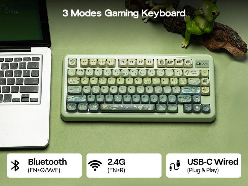 KiiBOOM Phantom81 Lite QMK/VIA 75% Hot-Swap Gasket Wired/BT/2.4GHz Wireless Mechanical Keyboard ABS Case+UV Tech RGB Backlights