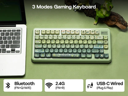 KiiBOOM Phantom81 Lite QMK/VIA 75% Hot-Swap Gasket Wired/BT/2.4GHz Wireless Mechanical Keyboard ABS Case+UV Tech RGB Backlights