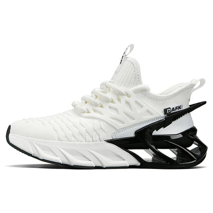 Chaussures de sport pour hommes tendance et polyvalentes en maille respirante, idéales pour la course urbaine, avec semelle souple évidée, résistantes à l'usure, pour le fitness en extérieur au printemps