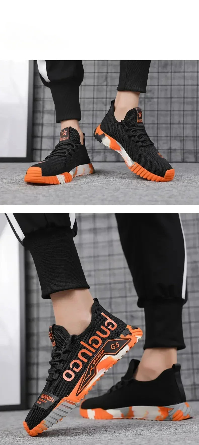 Sportschool Nieuwe gevulkaniseerde wandelsneakers met veters Comfortabele, slijtvaste casual schoenen Wandelschoenen voor de zomer Mesh-ballerina's Modieus Ademend