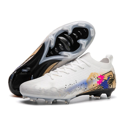 Nouvelles chaussures de football pour hommes, chaussures d'entraînement, chaussures de football à crampons longs, crampons de football ultralégers FG antidérapants pour l'extérieur, livraison directe
