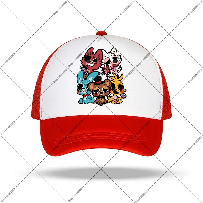 FNAF Baseball Cap Five Nights At Freddys Unisex Sun Hats Cartoon Anime Printed Hat Boys Girls Fashion Caps Birthday Party Gifts