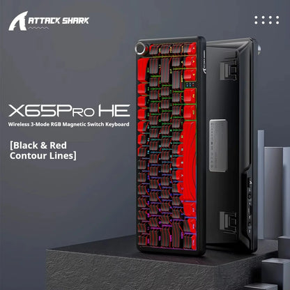 Attack Shark X65 PRO HE Magnetic Switch Keyboards 8K RT0.001mm Side Engraving Bluetooth Wireless Gaming Keyboards Windows Mac PC