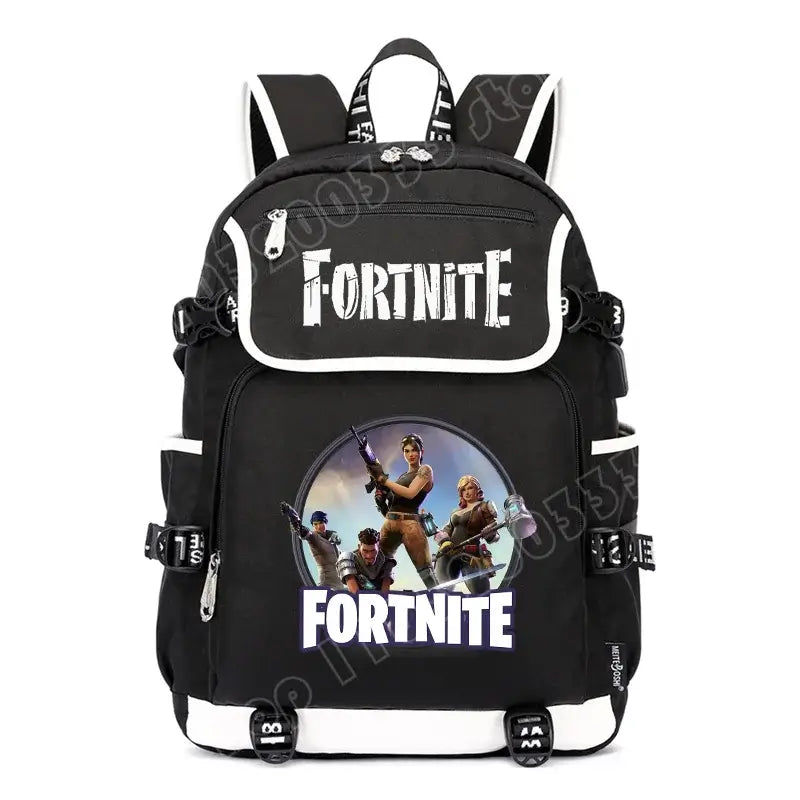 Fortnites Rucksack mit großem Fassungsvermögen, lässige Umhängetasche mit USB-Anschluss, Unisex-Anime-Schultasche für Schüler, neues stilvolles Schreibwaren-Geschenk