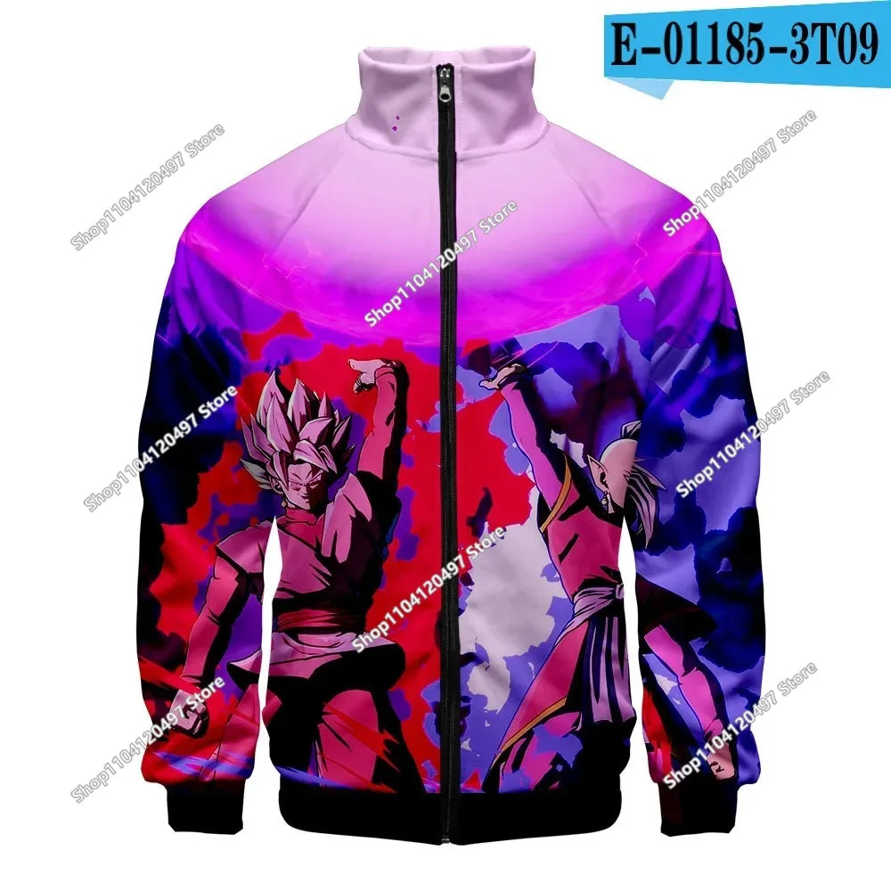 Anime Goku Dragon Ball Jacket Men Women Harajuku Hip Hop Japanese Zip Up Hoodies Goku Clothes Stand Collar Sweatshirt
