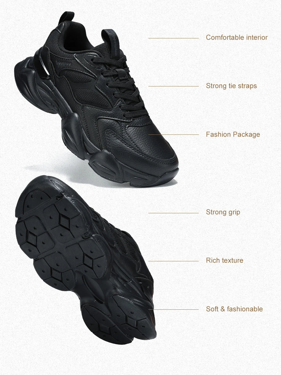 Baasploa Women Walking Shoes Lightweight Mesh Breathable Sport Shoes Comfort Soft Female Leather Height Increase Casual Sneakers