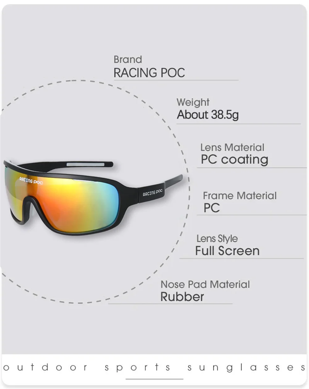 RACING POC New Bike Glasses MTB Goggles Cycling Sunglasses UV Protection Lightweight Sports Eyewear for Men Women Outdoor Riding