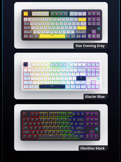 Ajazz AK870 V2 Gaming Mechanical Keyboard Is A Hot-Swaddable RGB Wired Gaming Keyboard Suitable For Various Scenarios On Laptops