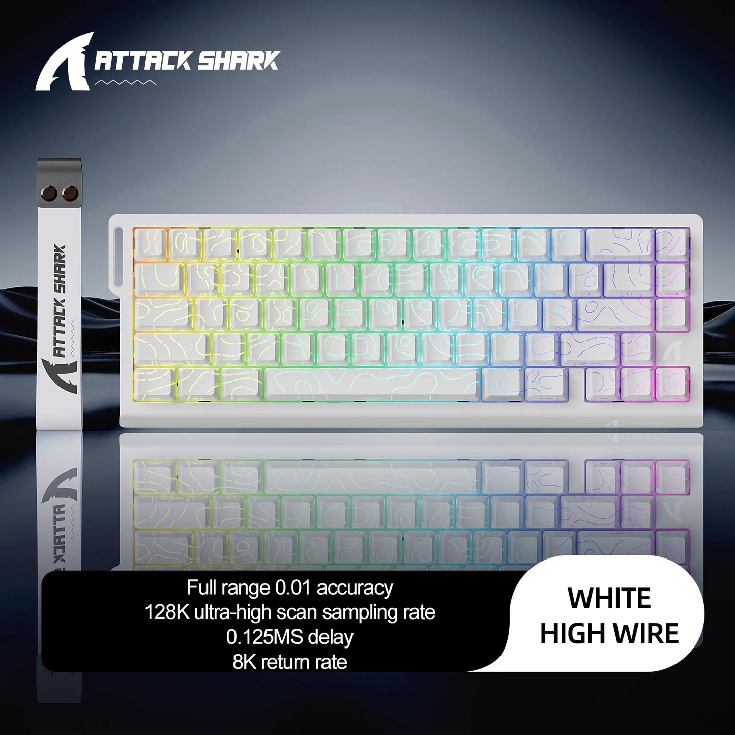 ATTACK SHARK X68HE Esports Magnetic Axis Keyboard 8KHz Return Rate, Total Area 0.01mm, and 0.125ms Rate Class Ultra-Low Latency