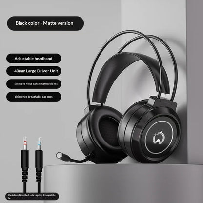 Casque de jeu filaire Paw Hunter T9 avec microphone et éclairage RGB, son surround virtuel 7.1, casque supra-auriculaire pour PC, ordinateur portable et jeux.